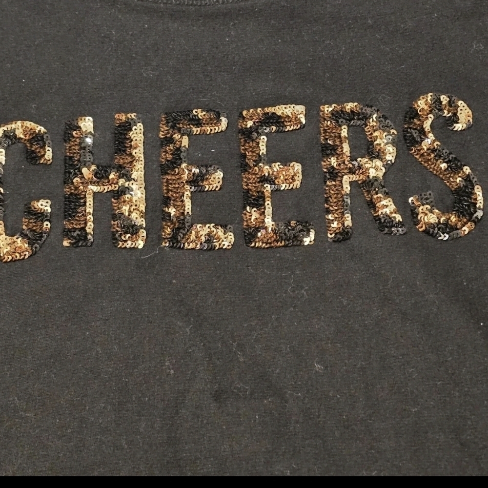 Torrid Cheers Sweatshirt Womens Size 3 Black Crewneck Pullover Top - Picture 3 of 9